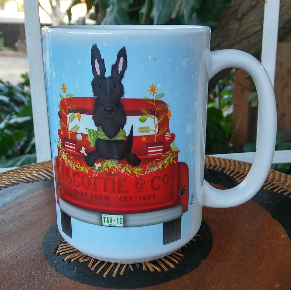 SCOTTIE Tree Farm Christmas Holiday 15 oz Mug.